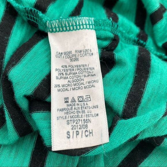 Splendid green and black striped scoop neck long sleeve top size small - Picture 4 of 5